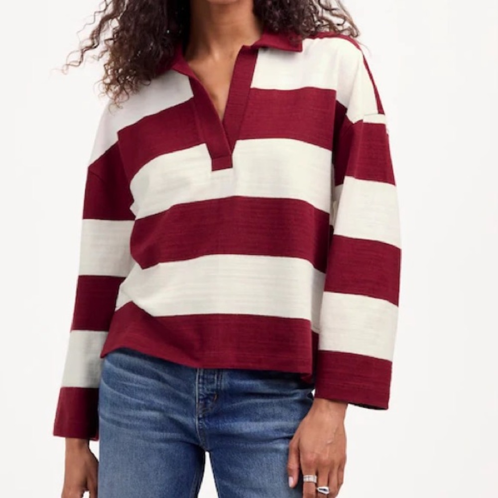 Madewell || rugby polo tee in aroma